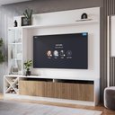 Ver imagem 2 de Kit Rack Ripado com Painel TVs Até 50 Polegadas Turim Quiditá Branco Marrom