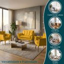 Ver imagem 4 de Kit Namoradeira Decorativa e 2 Poltronas Confortável para Sala Recepção Manicure Alice Suede