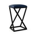 Ver imagem 1 de Banqueta Z Alta 80 Cm Industrial Cozinha Moderno Corino Azul Marinho