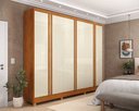 Ver imagem 1 de Guarda Roupa Casal 2,75m Grande 100% MDF 6 Portas 4 Gavetas Nature Off White com Pes