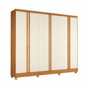 Ver imagem 2 de Guarda Roupa Casal 2,75m Grande 100% MDF 6 Portas 4 Gavetas Nature Off White com Pes