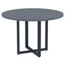 Ver imagem 1 de Mesa de Reunião Redonda P25 Pandin 110 Cm (largura) Tampo Mdp Grafito Pé Aço Tubular Azul Del Rey