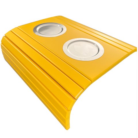 Esteira para Sofá Braço Porta Copo Alumínio S01 Flexível Amarelo - Inoviza