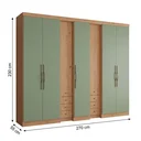 Ver imagem 3 de Guarda-Roupa Casal 7 Portas 8 Gavetas Freijó/Verde Sálvia 233 x 270cm Yescasa Absolut New