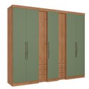 Ver imagem 2 de Guarda-Roupa Casal 7 Portas 8 Gavetas 270x55x233cm Absolut New Verde Freijó/Sálvia