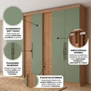 Ver imagem 5 de Guarda-Roupa Casal 7 Portas 8 Gavetas Freijó/Verde Sálvia 233 x 270cm Yescasa Absolut New