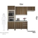 Ver imagem 3 de Cozinha Modulada Compacta 4 Peças com Tampo e Espaço para Forno e Micro-ondas Linea Luciane Móveis