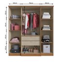 Ver imagem 3 de Guarda-roupa Casal 4 Portas 2 Gavetas Doripel Miami Marrom