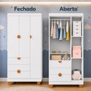 Ver imagem 7 de Conjunto Berço 2 em 1 e Roupeiro 3 Portas 3 Gavetas Apolo - Branco Fosco