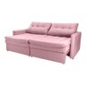 Sofá Cama Reclinável 2 Lugares 220cm Nayla Veludo Turkey Rosa Matrix - 2