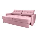 Ver imagem 2 de Sofá Cama Reclinável 2 Lugares 220cm Nayla Veludo Turkey Rosa Matrix
