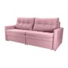 Sofá Cama Reclinável 2 Lugares 220cm Nayla Veludo Turkey Rosa Matrix - 1