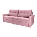 Ver imagem 1 de Sofá Cama Reclinável 2 Lugares 220cm Nayla Veludo Turkey Rosa Matrix