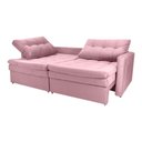 Ver imagem 4 de Sofá Cama Reclinável 2 Lugares 220cm Nayla Veludo Turkey Rosa Matrix