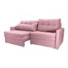 Sofá Cama Reclinável 2 Lugares 220cm Nayla Veludo Turkey Rosa Matrix - 3