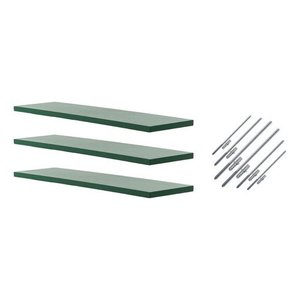 Kit 3 Prateleira Verde-musgo Reta Lisa Suporte Invisível 70c