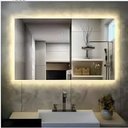 Ver imagem 1 de Espelho Lapidado Retangular 90 X 90cm com Led Atrás e Touch Led Quente