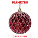 Ver imagem 5 de Kit 6 Bolas de Natal Enfeite Árvore de Natal 75mm Vermelha