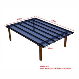 Kit Policarbonato Azul 6mm 4,00m X 6,00m - Perfis Naturais - 5