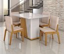Ver imagem 1 de Conjunto Mesa com 4 Cadeiras Harmonia Marrom/Marromle/Off White