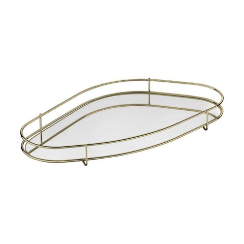 Bandeja Hara Fence Orgânica Base Espelhada 41 X 23 Cm:dourada