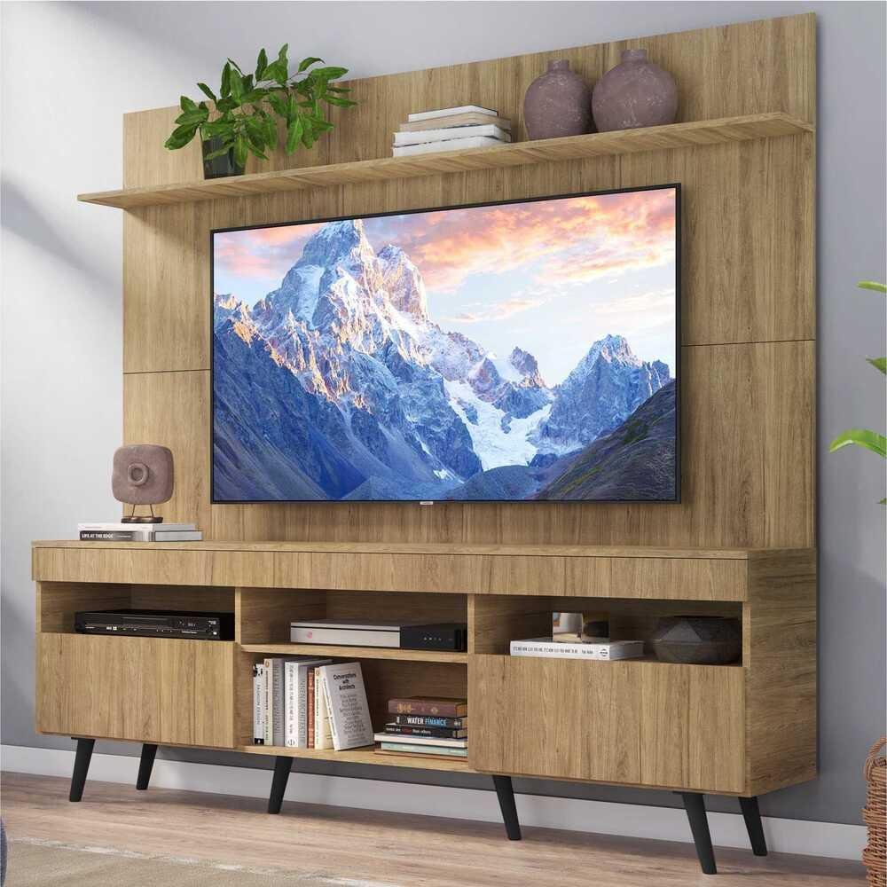 Rack Retrô com Painel e Suporte TV 65