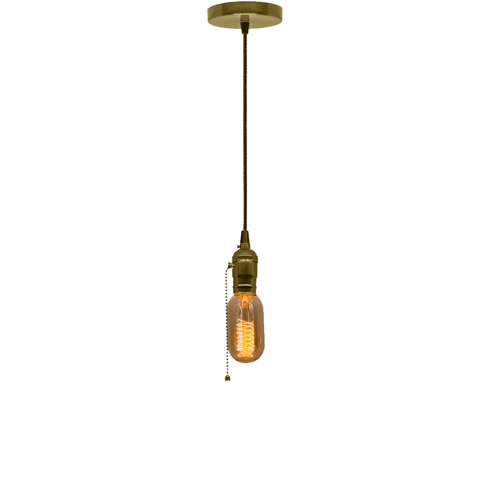 Luminária Pendente Cozinha Slim Vintage Corrente C/lamp Carb Cor:bronze;lâmpada:t45-110v