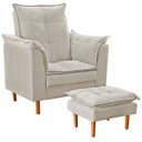 Ver imagem 1 de Poltrona de Amamentação Loana com Puff Suede:bege