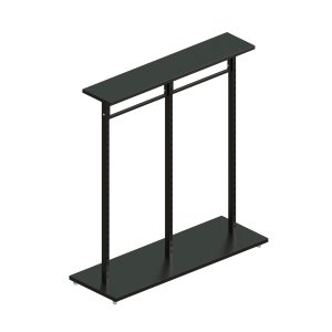 Expositor Central com 3 Colunas Cremalheira para Acessórios de 60 Cm Comac New Preto