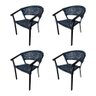 Kit 4 Cadeiras de Jantar Alumínio e Corda Naútica Sofia - Azul - 1