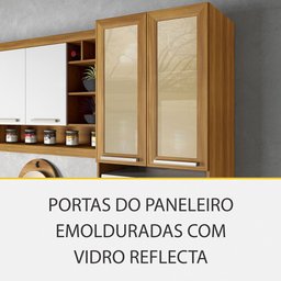 Cozinha Modulada 05 Peças Armário Geladeira Burguesa Premium em Mdf Nesher - 3