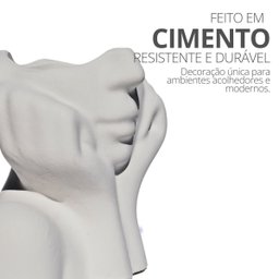 Vaso Decorativo Mão no Rosto 11cm Cimento Artesanal - Palha - 5
