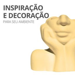 Vaso Decorativo Mão no Rosto 11cm Cimento Artesanal - Palha - 7