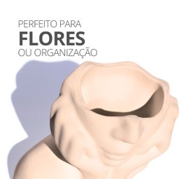 Vaso Decorativo Mão no Rosto 11cm Cimento Artesanal - Palha - 6