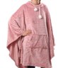 Poncho Daju Chevron Tamanho Único Rosa - 1