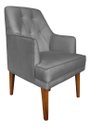 Ver imagem 1 de Cadeira Poltrona Decorativa Paris Retro Linho Cinza Dominic Decor