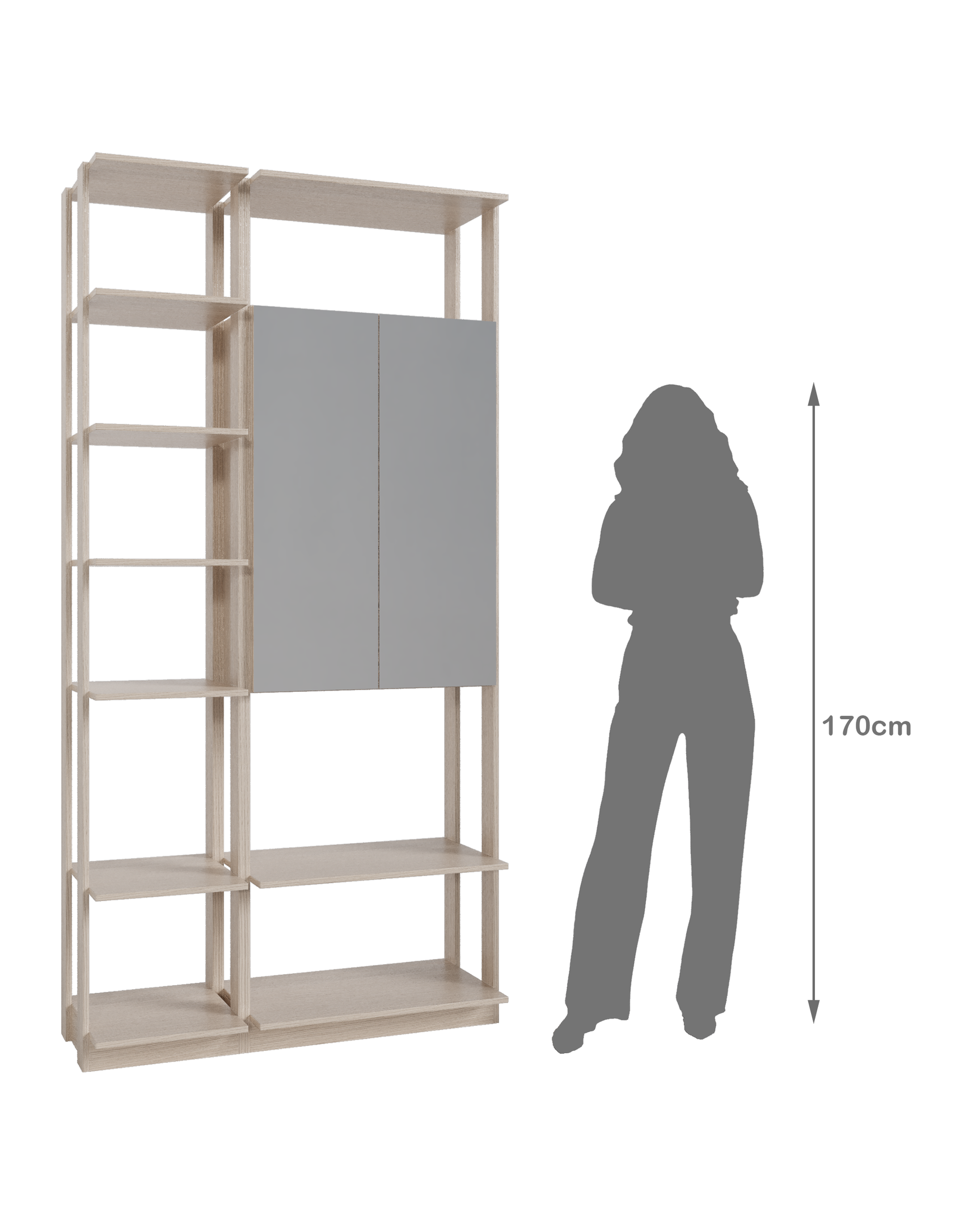 Módulo para Closet com Espelho 2 Portas 8 Prateleiras  - 3