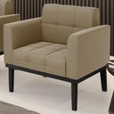 Ver imagem 3 de Poltrona Decorativa Base Madeira Preto Ana Suede Marrom Rt - Ibiza