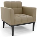 Ver imagem 1 de Poltrona Decorativa Base Madeira Preto Ana Suede Marrom Rt - Ibiza