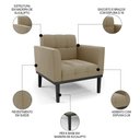 Ver imagem 4 de Poltrona Decorativa Base Madeira Preto Ana Suede Marrom Rt - Ibiza