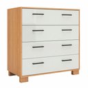 Ver imagem 1 de Cômoda com 04 Gavetas Essence D03 Freijó Off White Brilho - Lyam Decor