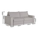 Ver imagem 3 de Sofá Retrátil 3 Lugares 200cm Chanel Cinza