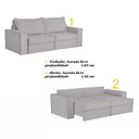 Ver imagem 4 de Sofá Retrátil 3 Lugares 200cm Chanel Cinza
