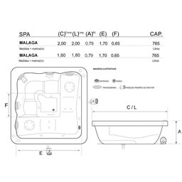 Spa Quadrado Malaga Padrão com Hidro - 127v - 3