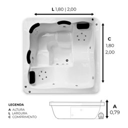 Spa Quadrado Malaga Padrão com Hidro - 127v - 2