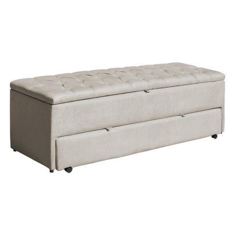 Calçadeira Baú Sapateira 160cm Ayla Veludo Capitonê