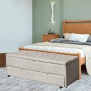 Ver imagem 3 de Calçadeira Baú Sapateira 160cm Ayla Veludo Capitonê