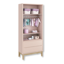 Ver imagem 4 de Quarto de Bebê Berço Evolution + Guarda Roupa 2 Portas Classic Rosa Madeira Natural