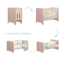 Ver imagem 7 de Quarto de Bebê Berço Evolution + Guarda Roupa 2 Portas Classic Rosa Madeira Natural