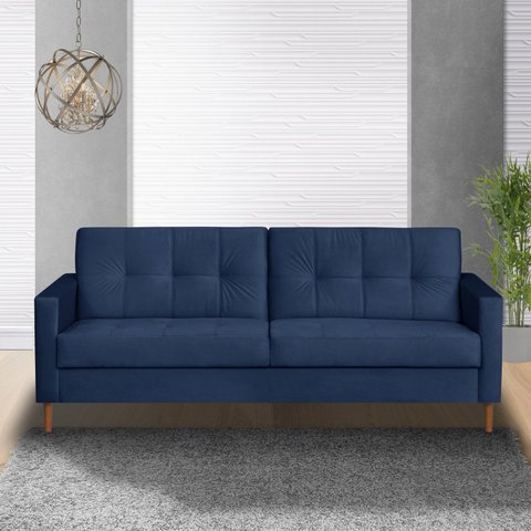 Sofá 3 Lugares 200cm Dior Azul Marinho